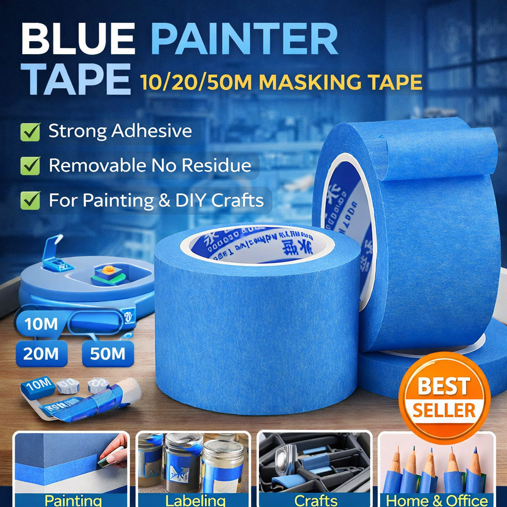 Model Kit Paint Remover - Fita Adesiva Azul para Pintura 10/20/50M,