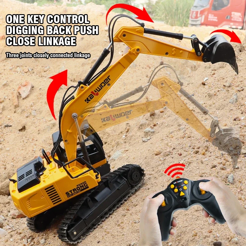 Model Kit Excavator - Huina rc escavadeira 1/24 9ch carros