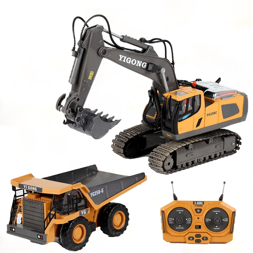 Model Kit Excavator - Escavadora RC 4WD de Liga Metálica,
