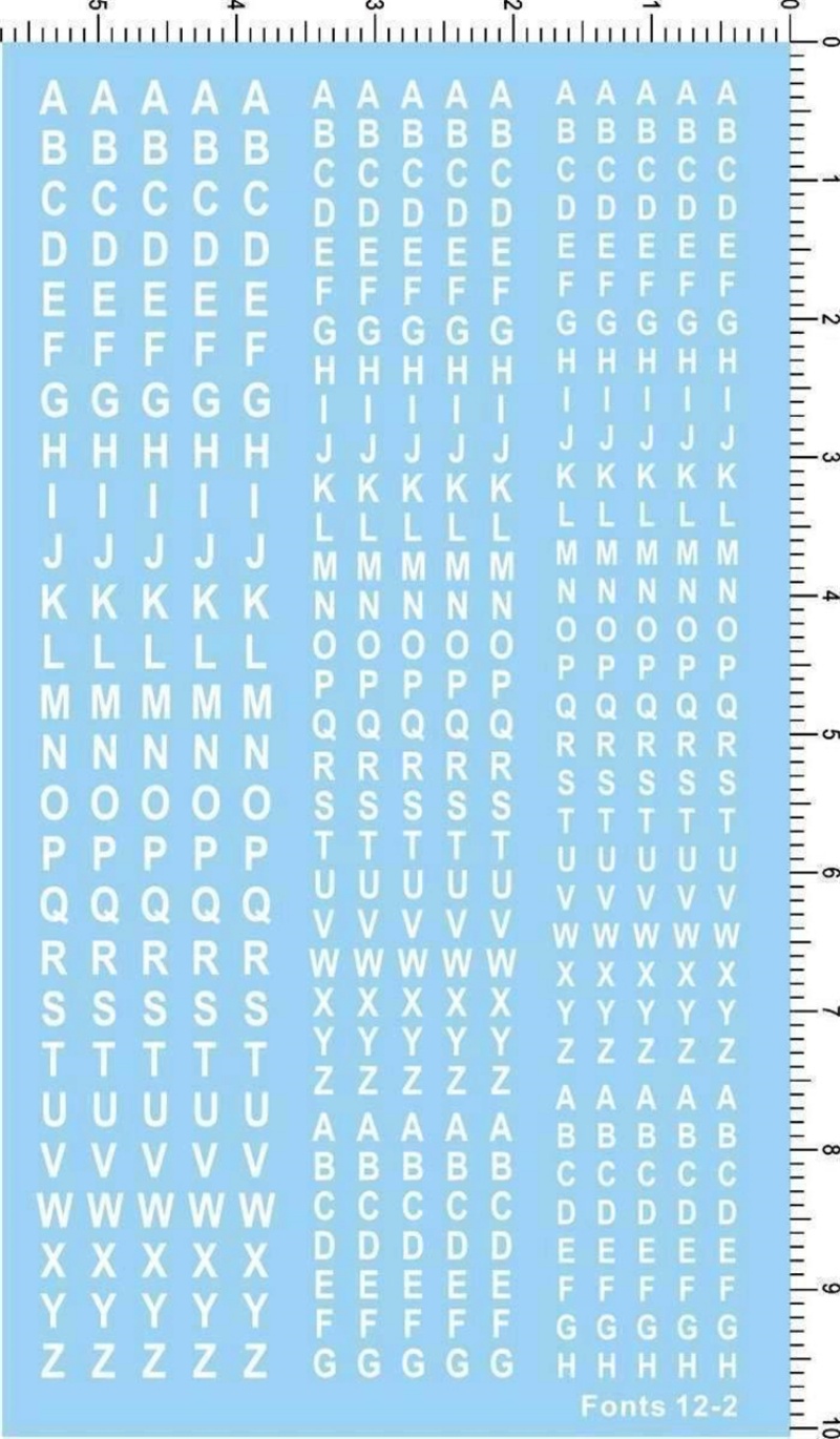 Model Kit Water Decal - Decalques de Água com Letras do