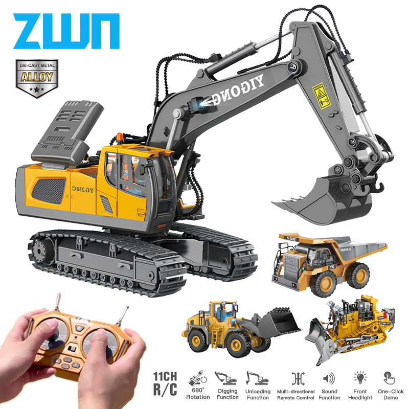 Model Kit Excavator - ZWN-Caminhão basculante escavadeira de controle remoto,