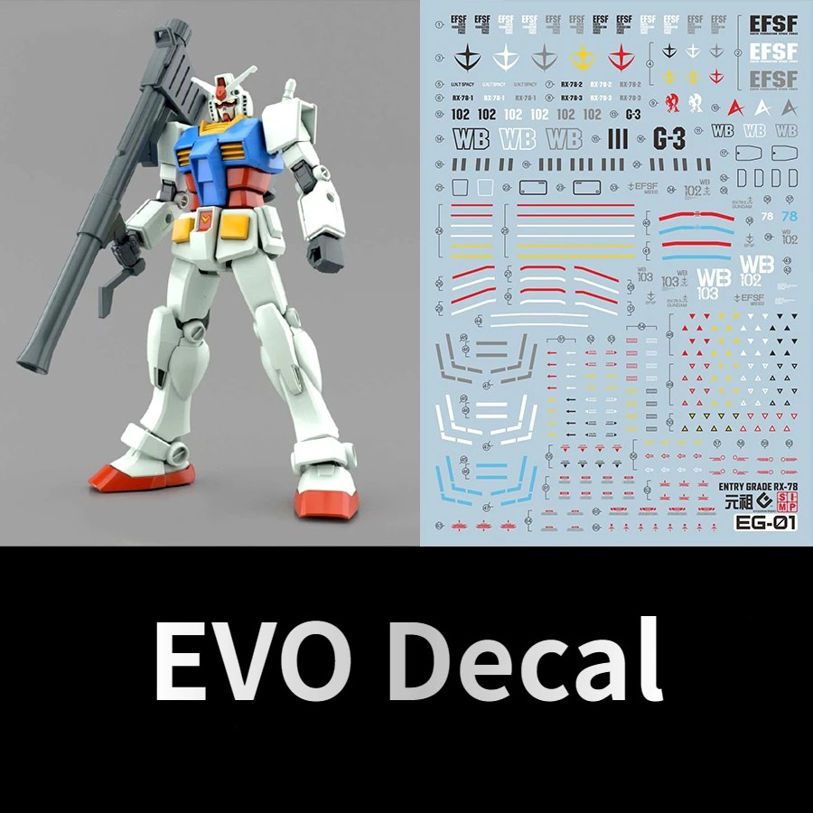 Model Kit Water Decal - Adesivos Fluorescentes EVO EG-01 para Modelos