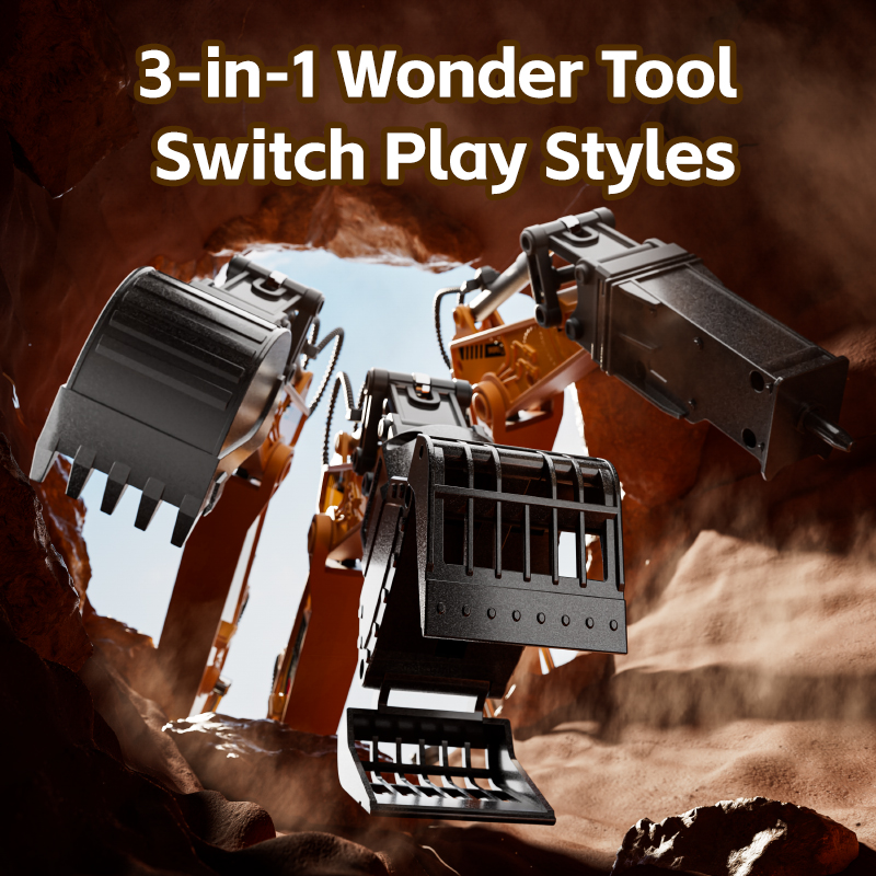 Escavadeira RC 14 Canais 3 em  - Model Kit Excavator avaliação e preço